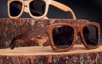 okulary z drewnianą oprawką