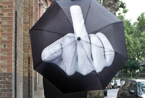 parasol ze środkowym palcem fuck