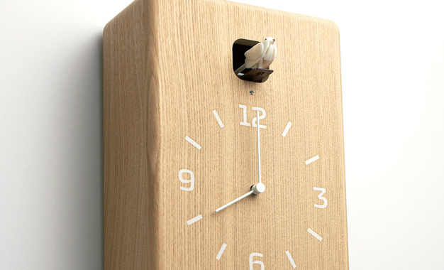 minimalistyczny zegar z kukułką