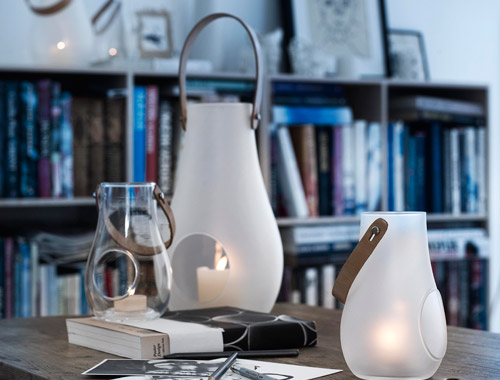 świecznik mleczne szkło Holme Gaard