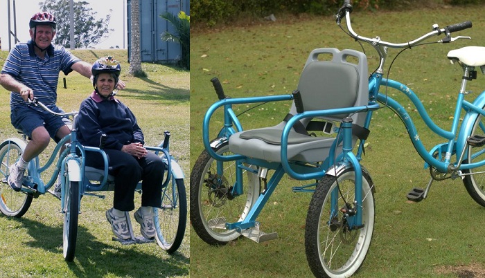 The Bike Chair, czyli rower z przednim siedzeniem. Dzięki takiej konstrukcji zabierzesz na przejażdżkę osobę niepełnosprawną