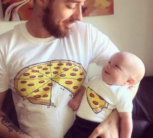 Koszulki dla Taty i dziecka Pizza