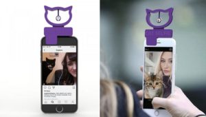 Nakładka na telefon do selfie z kotem